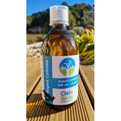 Argent colloidal 500ml 15ppm animaux
