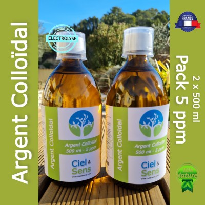 Argent colloidal 2x500ml 5ppm