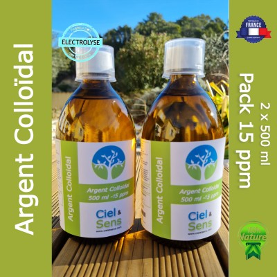 Argent colloidal 2x500ml 15ppm