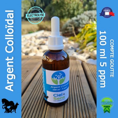 Argent colloidal 5ppm animaux compte gouttes