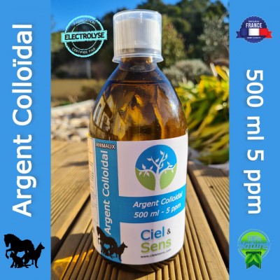 Argent colloidal 500ml 5 ppm animaux
