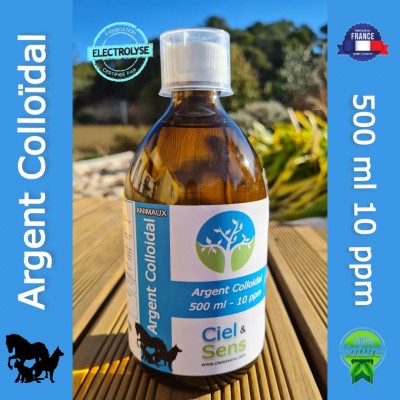 Argent colloidal 500ml 10ppm animaux