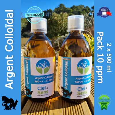 argent colloidal 2x500ml 10ppm animaux