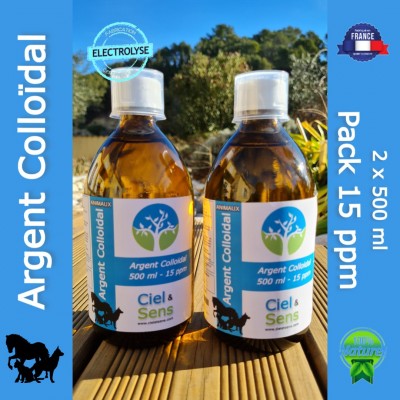 argent colloidal 2x500 15 ppm animaux