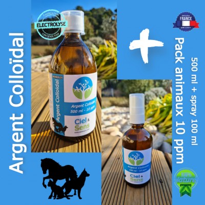 Pack argent colloïdal  animaux 10ppm