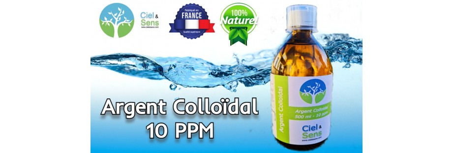 Argent coloïdal 10PPM apaise, hydrate et purifie la peau-ciel et sens