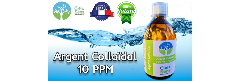 ARGENT COLLOIDAL 10PPM apaise, hydrate et purifie la peau-ciel et sens